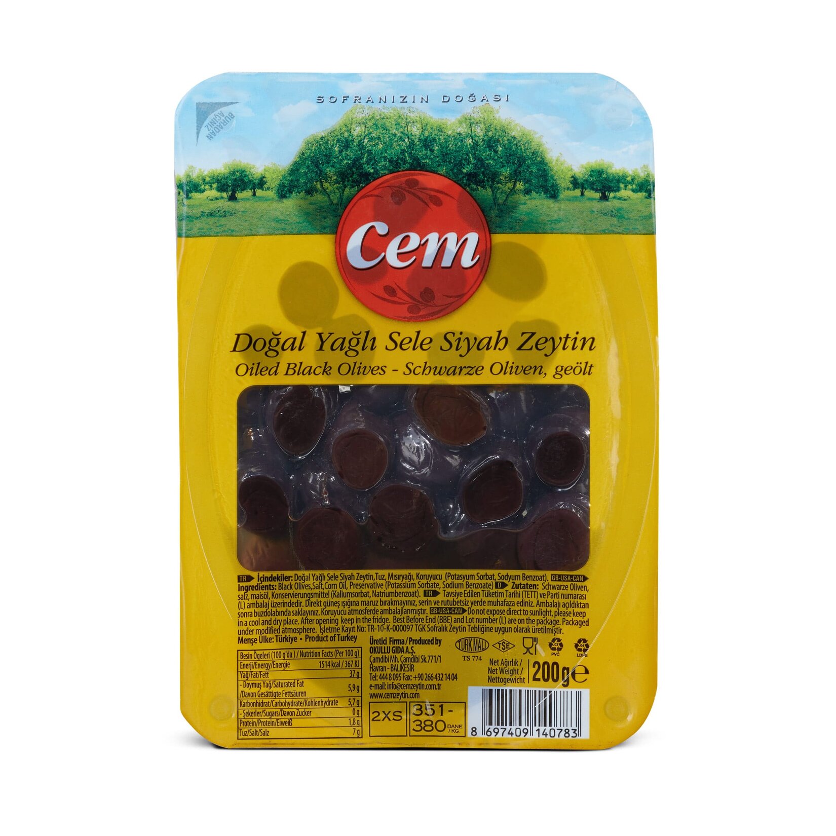 TUKAS-CEM VAK.GEMLIK SELE SIYH ZEYTIN 200GR  Ünimar Süpermarket